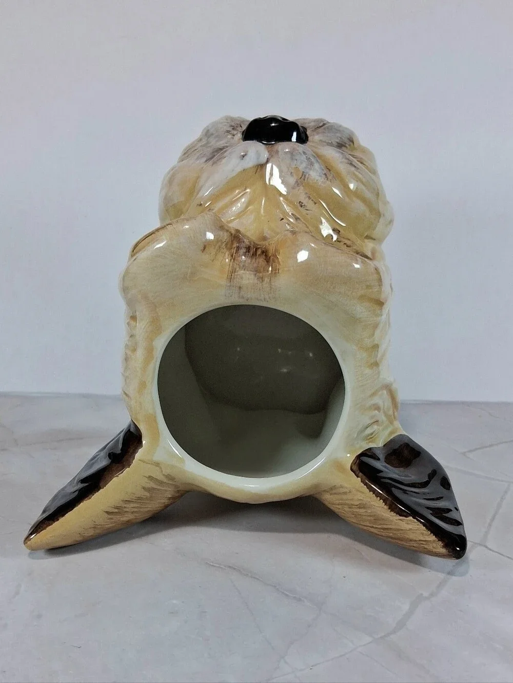 Hobby Lobby Ceramic Terrier Head Vase - Beige and Brown